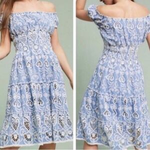 Anthropologie Payal Jain Mira Off-The-Shoulder Midi Dress Size 4